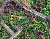 Deteriorating Wooden Wagon