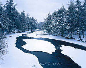 Snow on the Presque Isle River