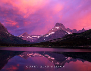 Pink Skies over Swiftcurrent Lake