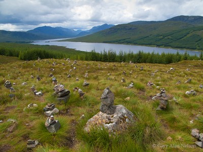 Cairns and the Grampian Mountains print