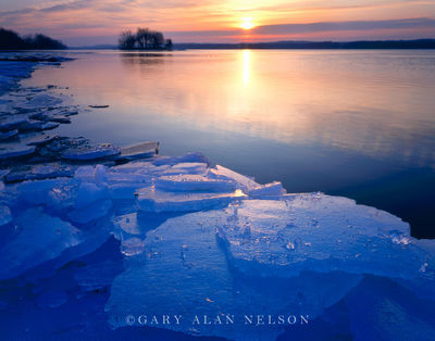 Blue Ice on the Mississippi print