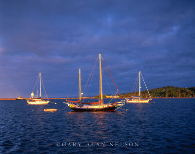 Boats in Grand Marais Harbor print