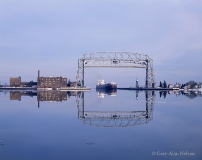 Ore Boat and Lift Bridge print