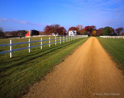 Fence, Barn and Road print