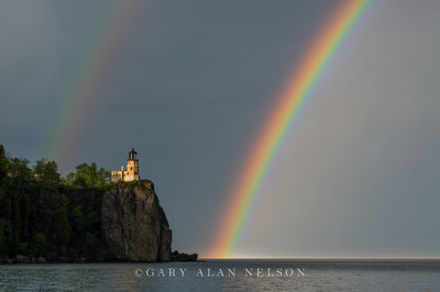 Double Rainbow over Split Rock Ligthouse print