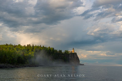 Clouds and Fog over Split Rock print