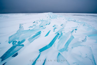 Stacks of Blue Ice on Lake Superior print