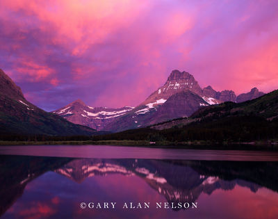Pink Skies over Swiftcurrent Lake print