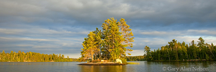 MN-09-155P-LK Clouds over an island on Vermilion Lake, Northern Minnesota