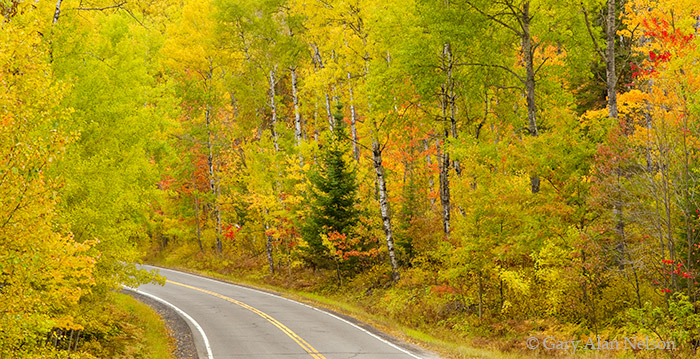 MN-09-378-NF National Scenic Highway 38 twisting through the Chippewa National Forest, northern Minnesota.