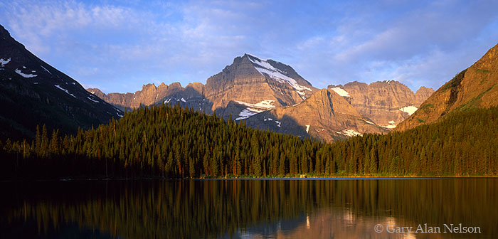 MT-06-2P-NP Mt. Gould Reflecting in Swiftcurrent Lake, Glacier National Park, Montana