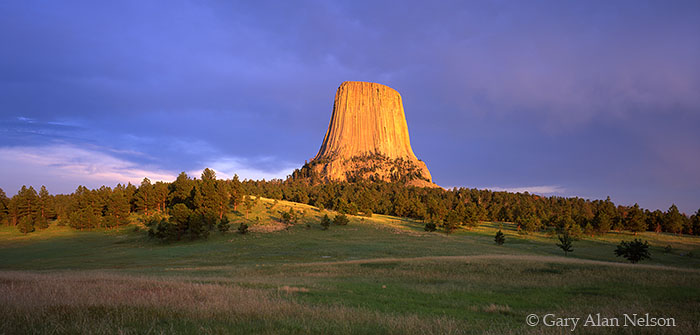 WY-05-15P-NM Storm Clouds over Devils Tower, Devils Tower National Monument, Wyoming