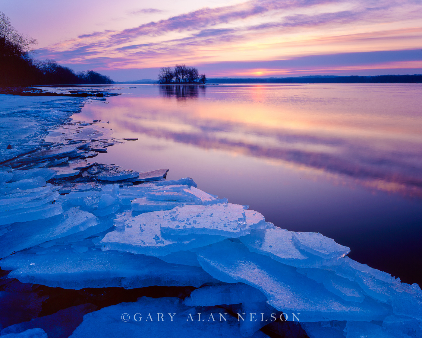 Ice on the Mississippi River Fairport State Park, Iowa Gary Alan