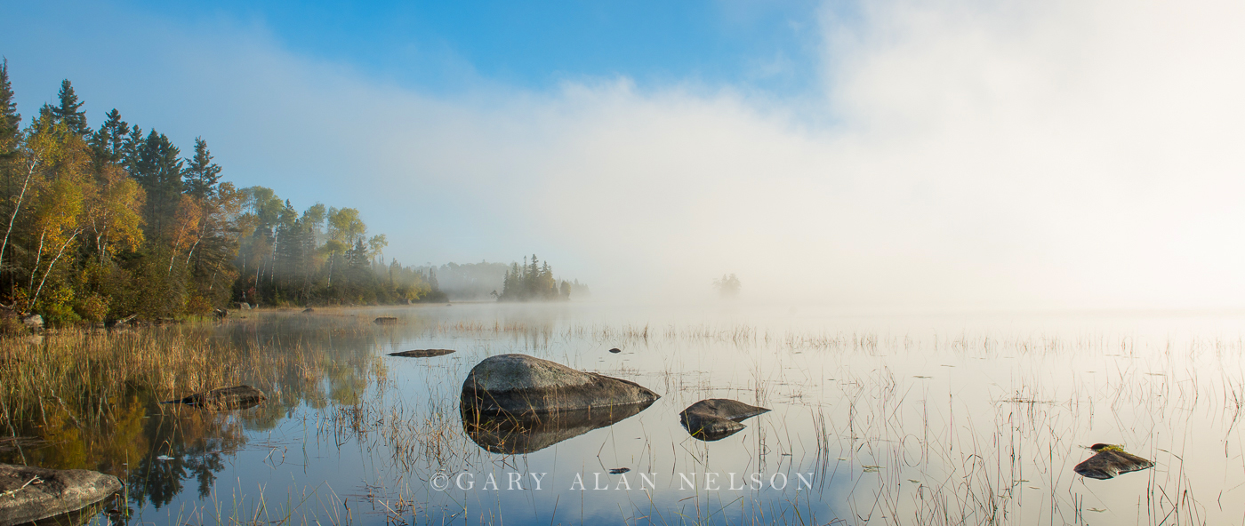 Boulders and fog, Superior National Forest, Minnesota