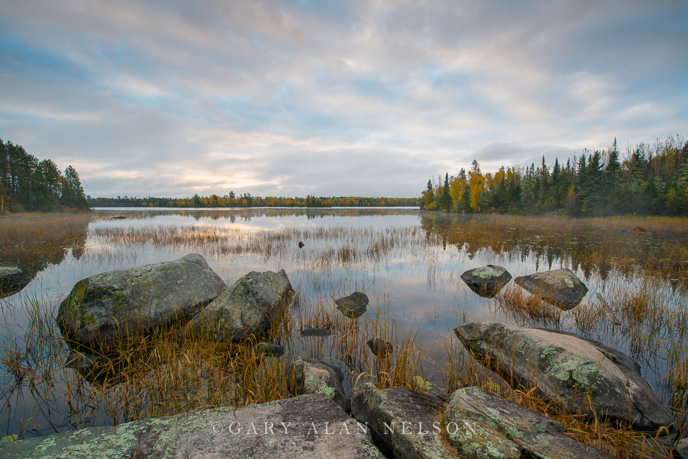 Autumn and boulders, Superior National Forest, Minnesota