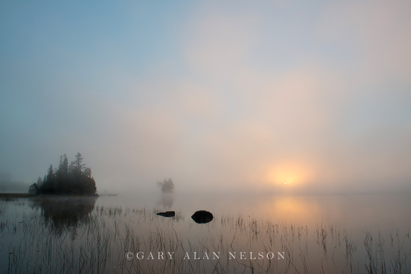 Island and the blush of dawn, Superior National Forest, Minnesota