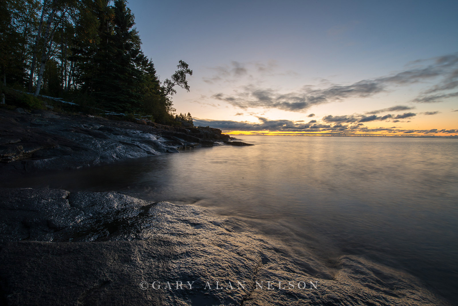 Sunrise over Lake Superior, Cascade River State Park, Minnesota