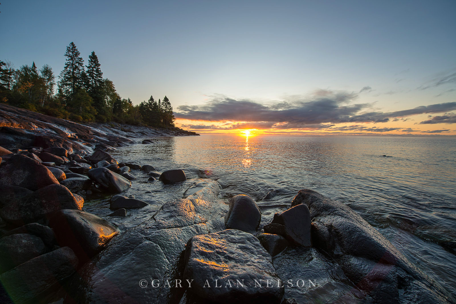 Sunrise over Lake Superior, Cascade River State Park, Minnesota