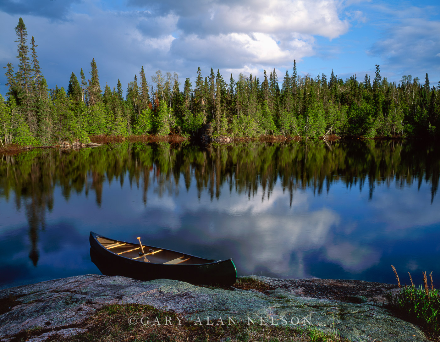 MN-93-69-BW Thunderstorm over Seagull Lake, Boundary Waters Canoe Area Wilderness, Minnesota