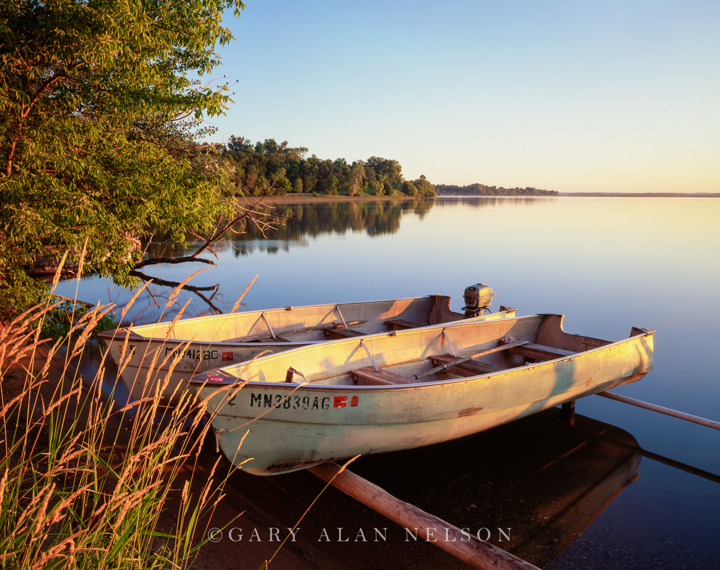 MN-94-57-RU Beached boats on Lake Lida, Otter Tail County, Minnesota.