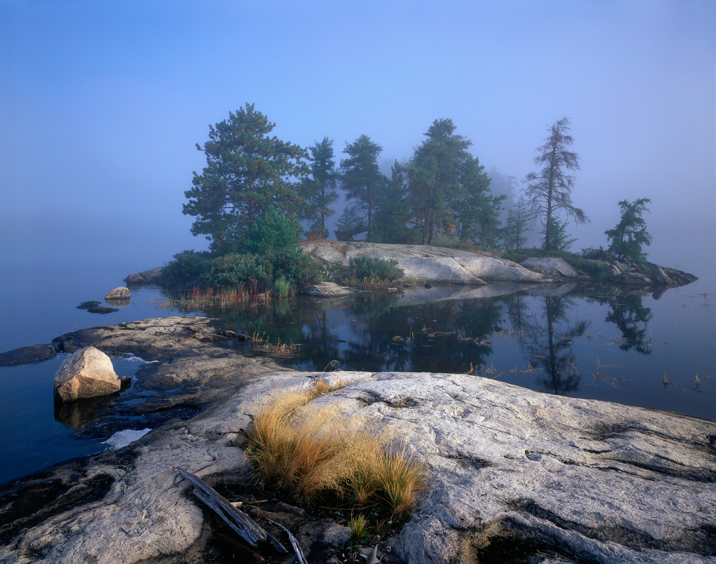 Fog over Sand Point Lake, Voyageurs National Park, Minnesota