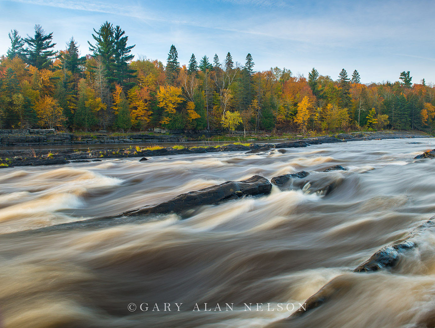 Rapids on the St. Louis River in autumn, Jay Cooke State Park, Minnesota