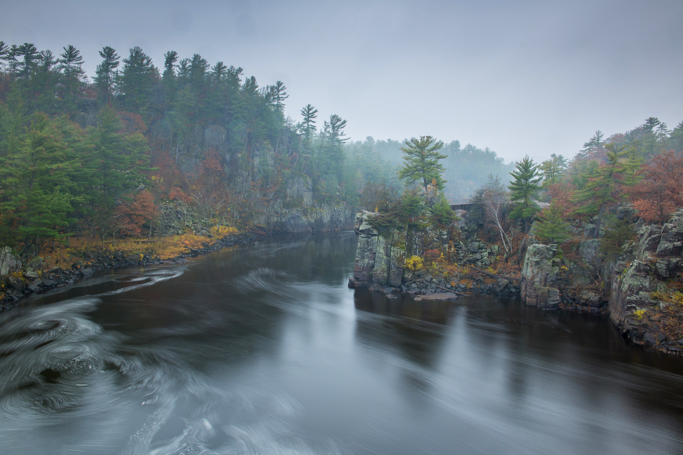 Fog along the Dalles of the St. Croix National Scenic River, Minesota/Wisconsin