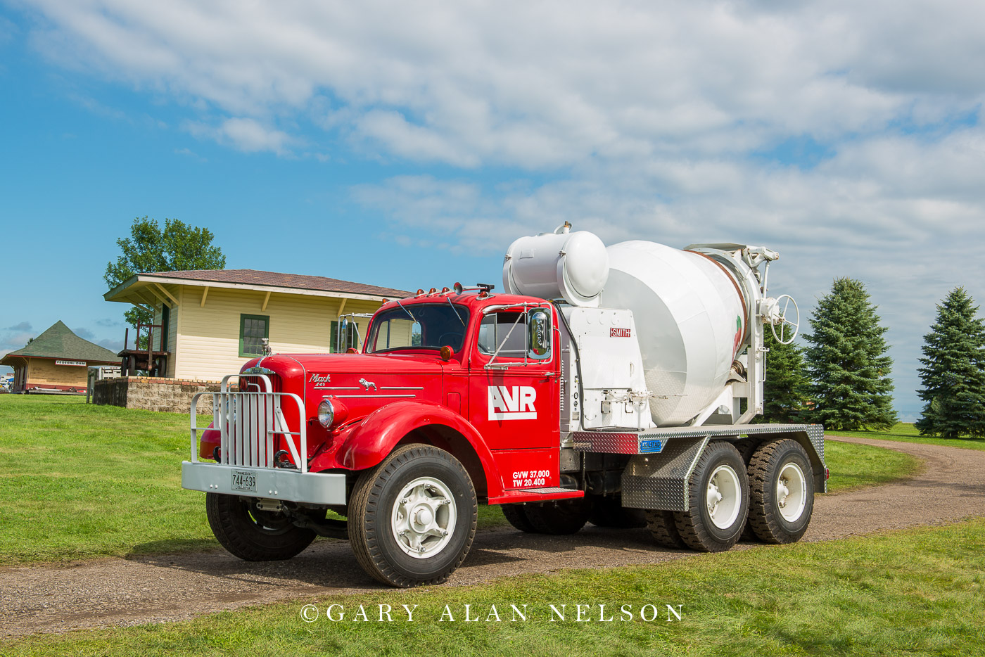 1951 Mack A-40 four cubic yard concrete mixer